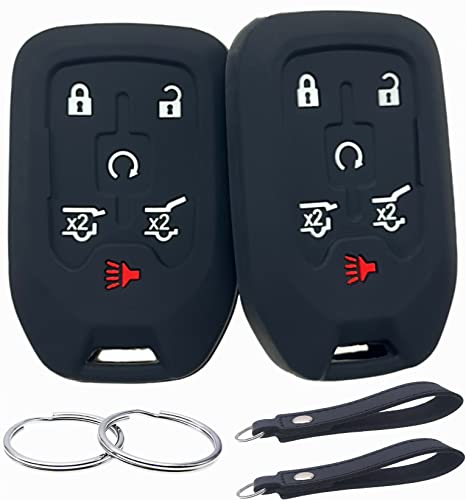 Coque de clé en caoutchouc silicone antichoc pour GMC Yukon XL et Chevrolet Tahoe 6 boutons