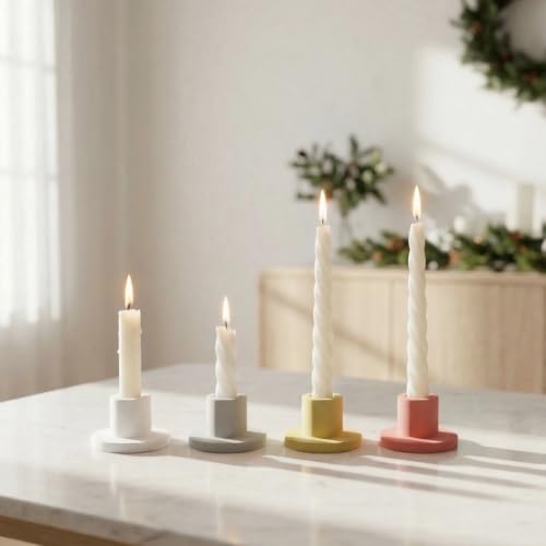 Support de ciment moderne gris conique pour décoration de table et bureau