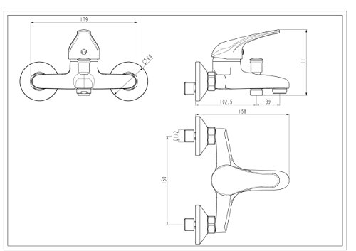 EISL NI023CR Grifo monomando para llenado de bañera y ducha Dolce Vita