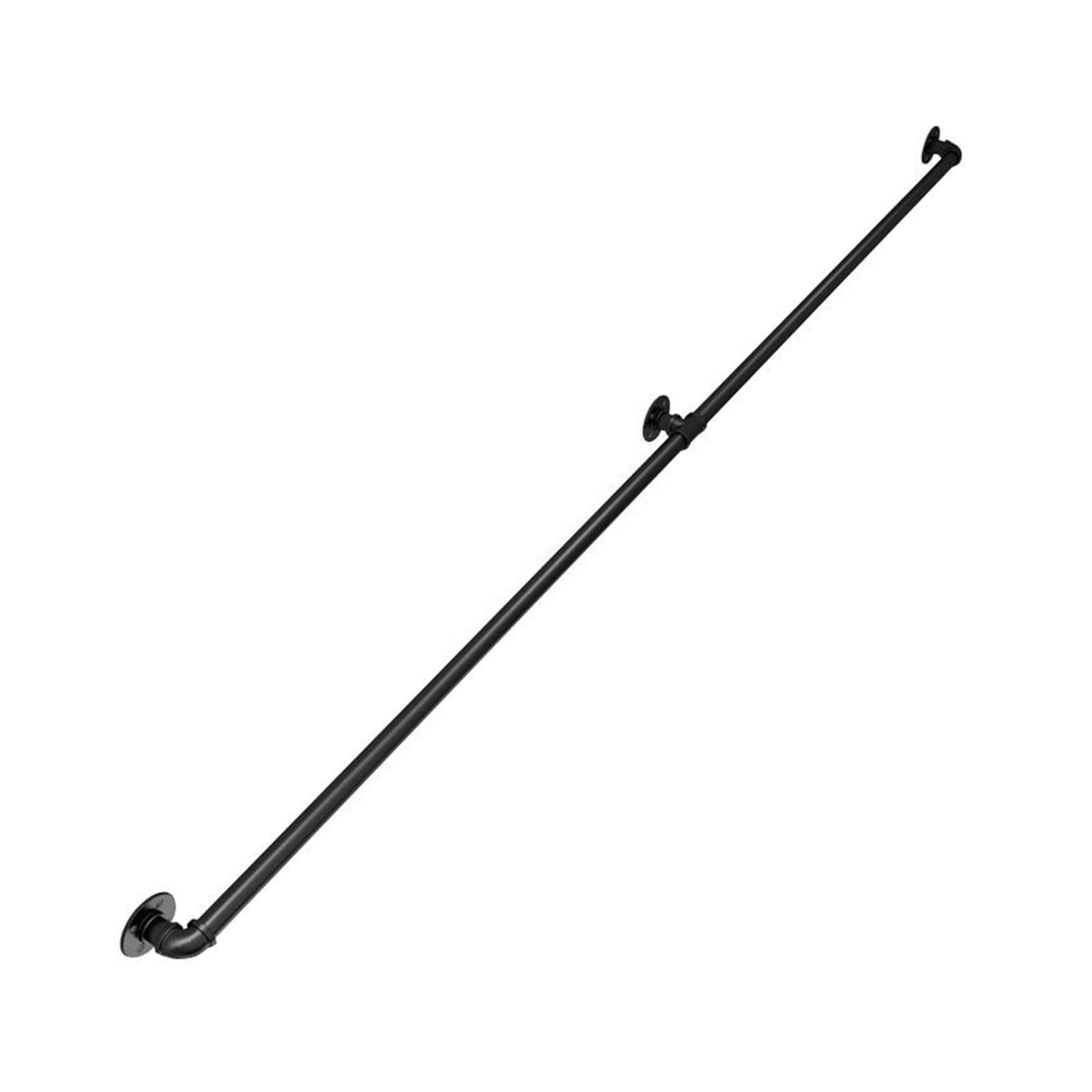 Stair Railing Industrial Pipe Stair Handrail Wall Mount Metal Staircase Railing, for Household or Commercial Buildings(8FT)