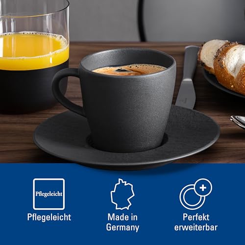 Taza de café Villeroy & Boch porcelana 7.5 oz negra miniatura 6