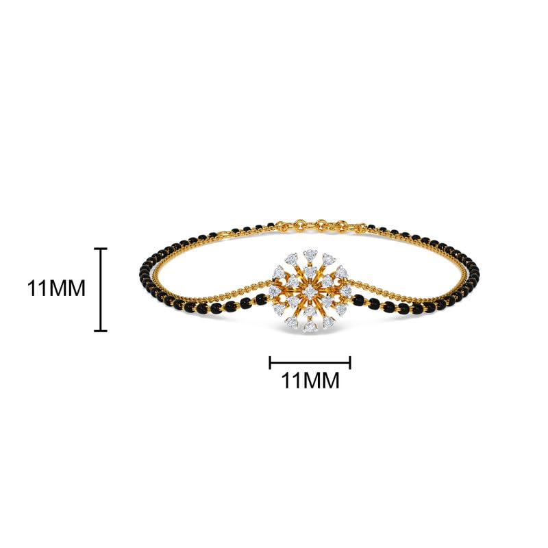Image of KISNA Diamond Gold Mangalsutra Bracelet for Women