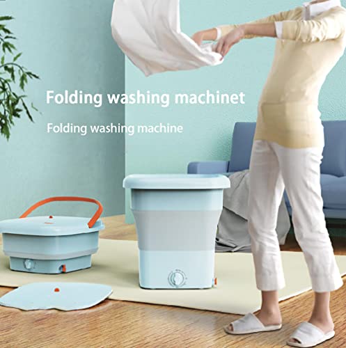 Mini machine à laver pliable bleue pour studio et voyage - 4