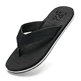 Herren Zehentrenner Bequeme Leichte Flip Flops Sommer Strand Schwimmbad Badelatschen Outdoor Rutschfeste Sandalen(Alles Schwarz,40EU)