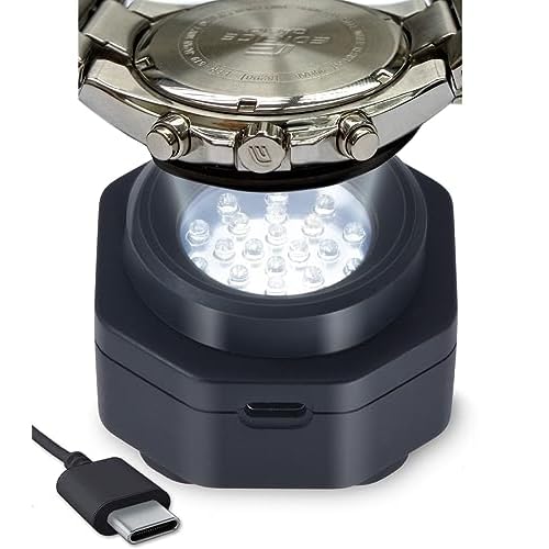 CoolFire - Type-C UV Free Solar Watch Fast Charger for All Eco Solar Watches for Men, Reloj Hombre Portable Battery Charger. for All Kinds of eco Solar Watches. (Black)