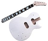 1set Guitar Kit DIY Mahogany Wood Guitar Neck 22 Fret with Rosewood Fretboard Mahogany Plus Flame Ma