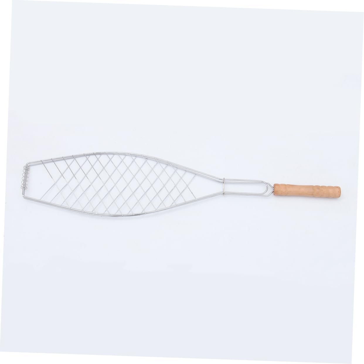 Juego de 4 pinzas antiadherentes para parrilla de hierro con mango de madera, juego de clips para barbacoa de pescado y carne para acampar al aire libre, herramientas perfectas para asar y cocinar
