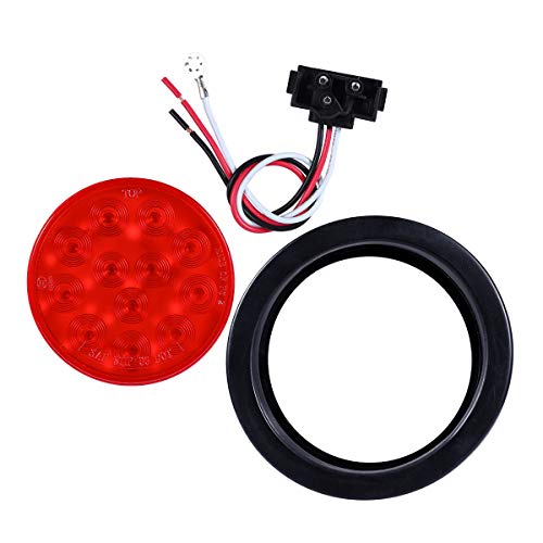4Inch Round Red Led Trailer Tail Lights ( Pack Of 8 ) Grommet Plug Included Stop Turn Signal Lights For Truck Trailer Rv Boat Bus Waterproof #TOP6