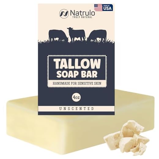 Sabonete em barra de sebo bovino – Sabonete de sebo totalmente natural alimentado com grama sem perfume – sabonete hidratante facial e corporal ótimo para eczema, pele seca, coceira e sensível