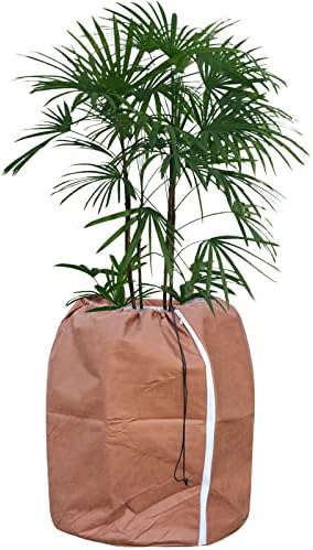 Tesmotor Thermo Topfschutz, Topfpflanzen Schutzbeutel für Pflanzen, Winter Topfschutz mit Zugband - 70 x 65 cm