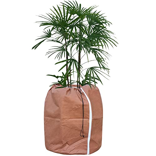Tesmotor Protezione Termica per Vaso per Piante in Vaso, Sacchetto Protettivo per Piante, Protezione Invernale per Vaso con Cordino – 70 x 65 cm