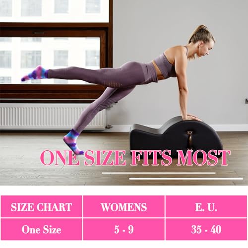 Image of 2PCS Non-Slip Pilates Yoga Socks with Grips for Women - Stylish Crew Socks for Ballet, Dance, Workout, and Pregnancy