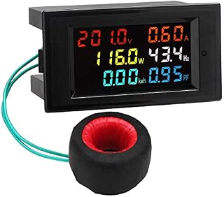 AC Display Meter, DROK 80-300V 100A Voltage Current Power Factor Frequency Electric Energy