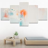 SIGNWIN 5 Panel Canvas Wall Art Abstract Colorful Decorative Elements Modern Artwork for Home Decorations Ready to Hang - 60