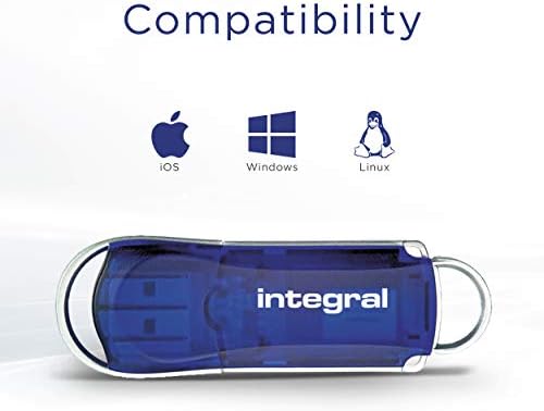 Integral INFD8GBCOU 8GB USB Memory 2.0 Flash Drive Courier Blue