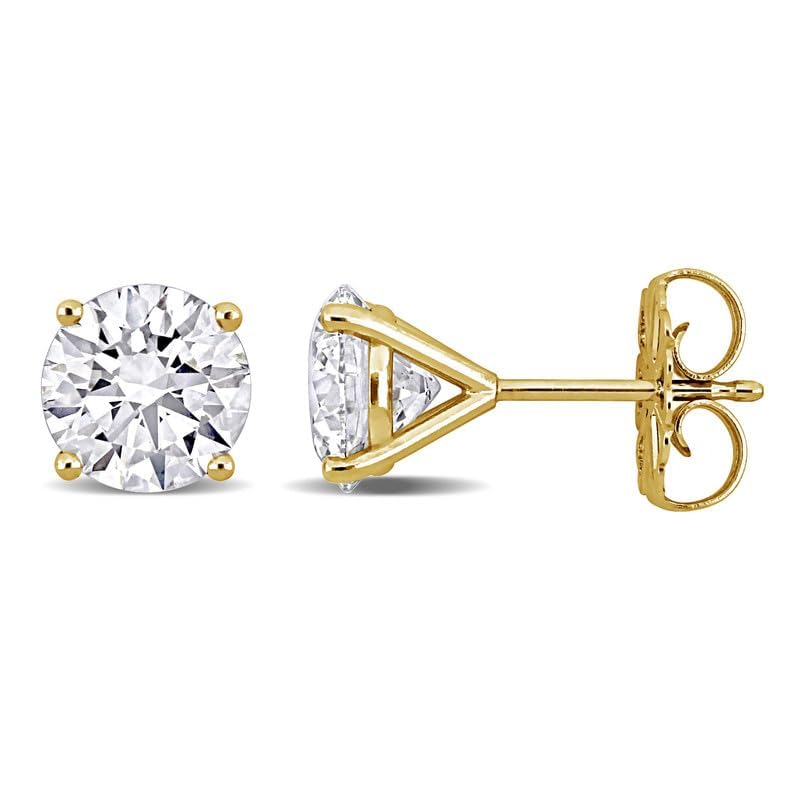 Image of Lab-Grown Diamond Stud Earrings With Unique laser engraved Diamond ID, Set In Platinum, White Gold or Yellow Gold - D Color, VVS2 Clarity, IGI Certified Lab-Grown Diamonds - Available in 1 to 5 CTTW