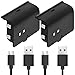Produktbild Fosmon Wiederaufladbarer Akku Ladegerät Kompatibel Mit Xbox One/One S/One X/Elite (Nicht Für Xbox Series X/S 2020) Controller (2er Set), Arbeitet C-10659/C-10709/C-10738/C-10751 - Schwarz