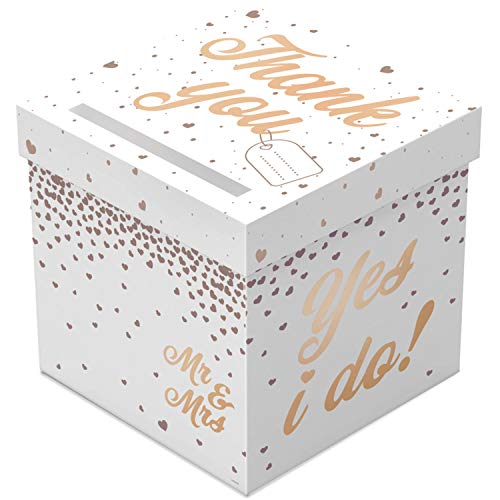 Boîte D’Enveloppes Mariage Rose Dorée