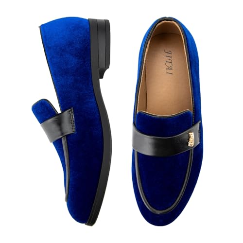 Image of JITAI Boys Dress Loafers for Weddings & School, Breathable Slip-On Leather Tuxedo Shoes, Toddler to Preteen