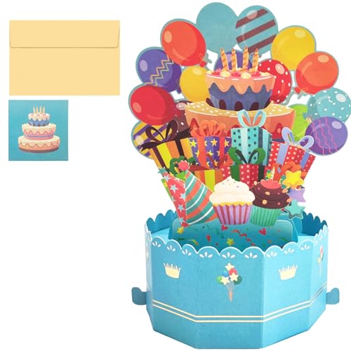 WD&CD 立体バースデーカード 誕生日カード メッセージカード 誕生日 立体 封筒付き 3D ポップアップカ ード 大人 おしゃれ birthday card