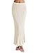 Saodimallsu Womens Crochet Cover Up Skirt High Waisted Sheer Knit Summer Swimsuit Coverup Beach Fishtail Maxi Skirts Beige