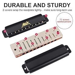 AKLOT Blues Harmonica 10 trous harpe diatonique clé de C Blues Harp 20 tons pour adulte et enfant avec étui rigide - Les Beatles, Paul McCartney, John Lennon, RIngo Starr, George Harrison AKLOT Blues Harmonica 10 trous harpe diatonique clé de C Blues Harp 20 tons pour adulte et enfant avec étui rigide – Image 4