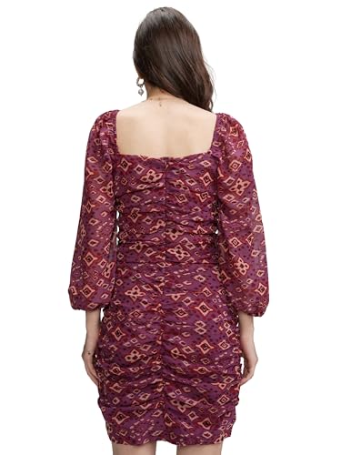 Image of Tokyo Talkies Women's Three-Quarter Sleeves Sweet Heart Neck Printed Dresses | Stylish Dresses | Casual Dresses