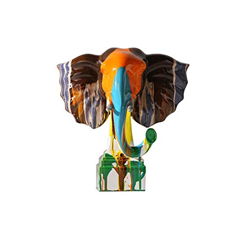 Statue d'éléphant Feng Shui en résine pour décoration de salon et bureau moderne