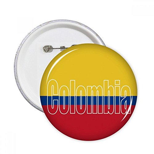 Badge bouton rond drapeau Colombie pin's multicolore décoration vêtement L