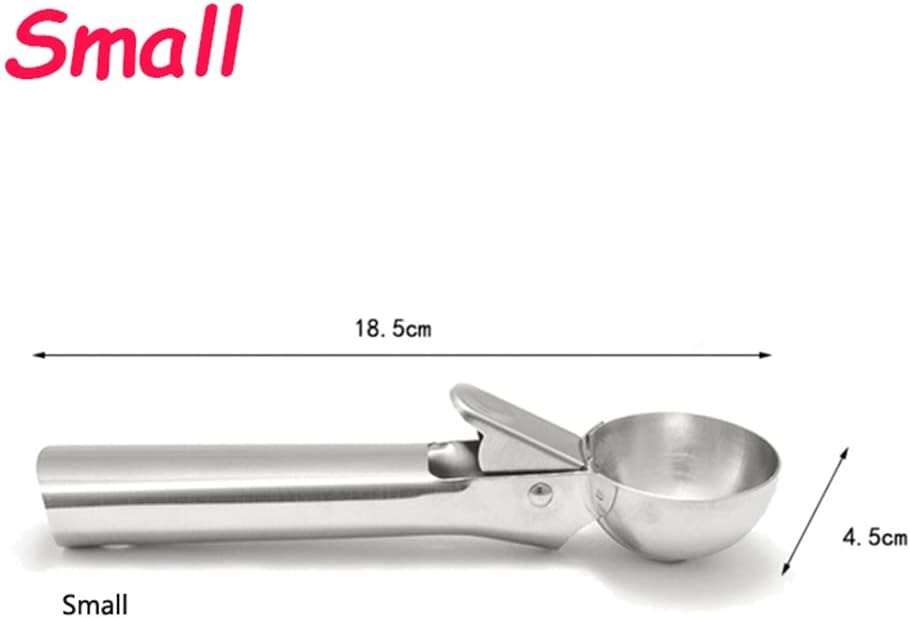 Stainless Steel Scoops for Ice Cream Scoops, Frozen Yogurt, Cookie Dough, Meatballs, Ice Cream, Watermelon Scoops (Color : A, Size : 18.5 * 4.5cm)