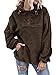 ORANDESIGNE Sweat à Capuche Femme Zippé Long en Peluche Veste Teddy Col Roulé avec Poche Sweat-Shirt Kawaii Hoodie Femmes Oversize Sweatshirt Femme Los Angeles Tops Hiver Femme D Kaki 46