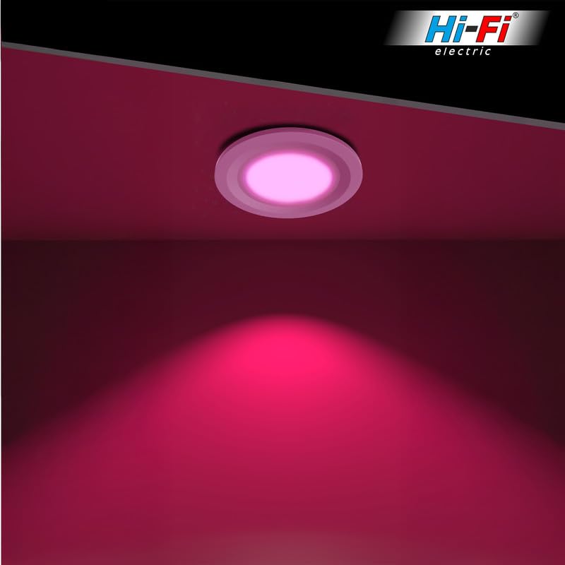Image of elleys' Zain 6 Watt Junction Box Led Ceiling Light| Cut Out- 75 mm|BIS Certified| Pink Color Ceiling Light for Hall,Room,Office | Led Downlighter Colour (Pink) Pack of 10