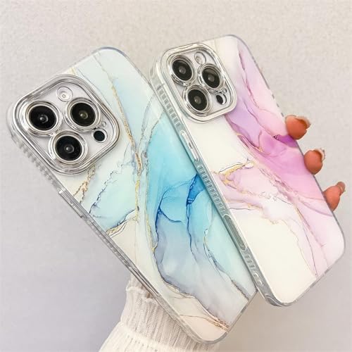 Coque iPhone 15 Pro Max marbre pailleté rigide chic - 5