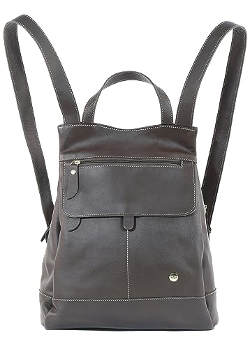 Mochila Feminina em Couro Legítimo Super Estilosa Modelo Jovem Marcela, Passeio, Viagem, Faculdade (