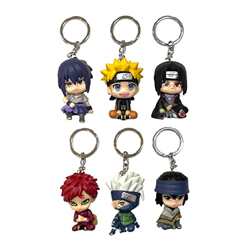 Image of AUGEN Naruto 6 Set Action Figure Keychain Limited Edition for Car, Decoration, Cake, Office Desk & Study Table (Pack Of 6 Pieces)