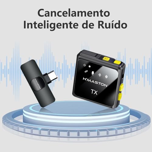 H'MASTON Microfone de Lapela Sem Fio Professional 3 em 1 Microfone Lapela para Gravação Redução de