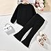 Aalizzwell Girls Clothes 2T Toddler Fall Winter Fashion Rib Knit Slit Pants Outfit Spring Clothing Black
