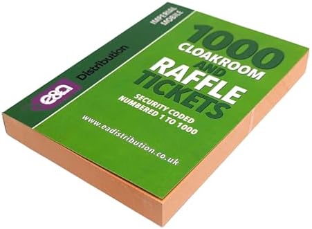 Cloakroom Tickets, 1 to 1000 (10 Pack)
