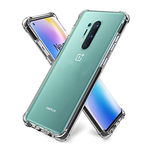 Image of Case Creation New Oneplus 8 Pro Premium Imported 0.3mm Crystal Clear Totu Silicone Transparent Flexible Soft Corner Protection with TPU Slim Back Case Color Cover for One Plus 8 Pro