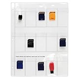 STORE SMART - Plastic Pages - Memory (SD) Cards and Flash Drives - Top Load with Flaps - for 3-Ring Binders - 25-Pack -RSL182F-25