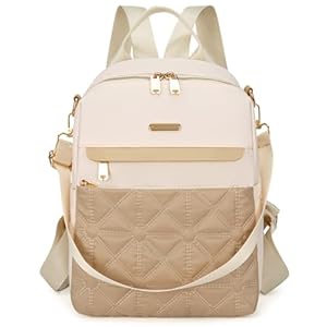 Rucksack Damen Klein Elegant Cityrucksack 2 in 1 Damenrucksack Anti Diebstahl Schultertasche Nylon Rucksacktasche Kleiner Handtasche Tagesrucksack für Reise Arbeit Schule (Khaki)
