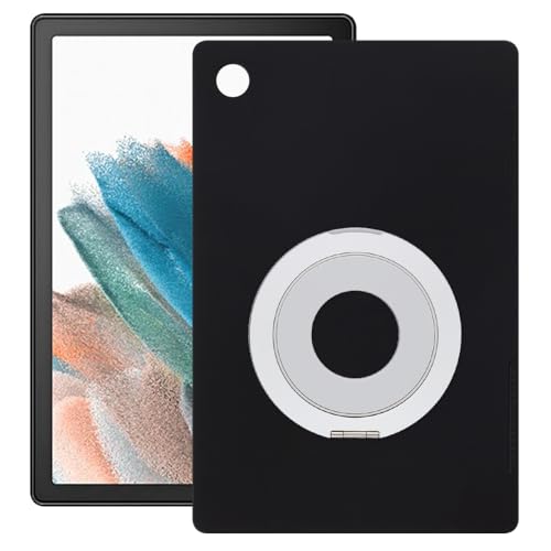 Funda para Samsung Galaxy Tab A8 con asa ergonómica y soporte trasero de doble tono negro plata
