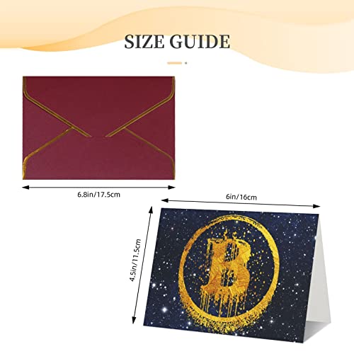 Allgobee Greeting Cards Retro-Galaxy-Bitcoin-Blockchain Envelope Blank Cards Cards For All Occasions,Birthday,Thank You,Wedding #TOP3