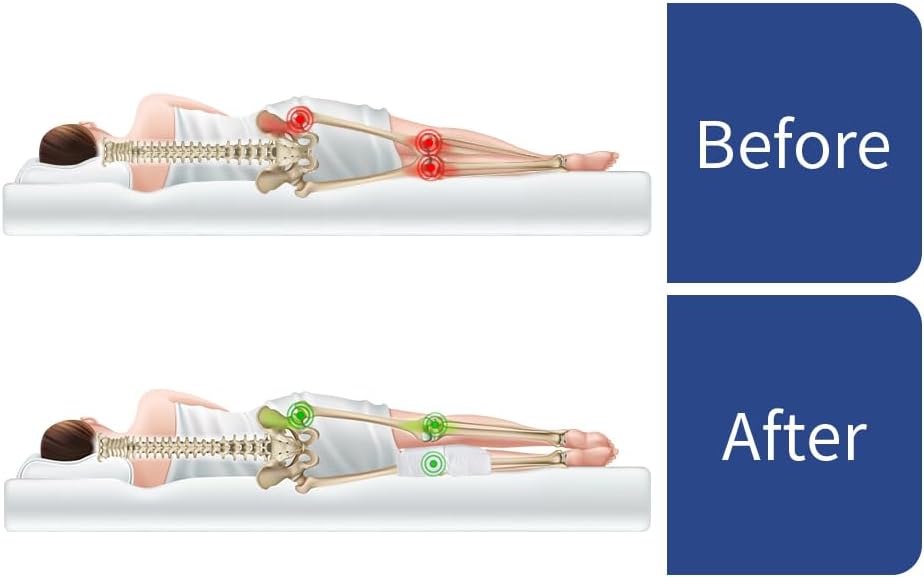 Miniatura 7 de HOMBYS Almohada de rodilla para personas que duermen de lado, alternativa de plumón entre la almohada de piernas para dormir, almohada debajo de la