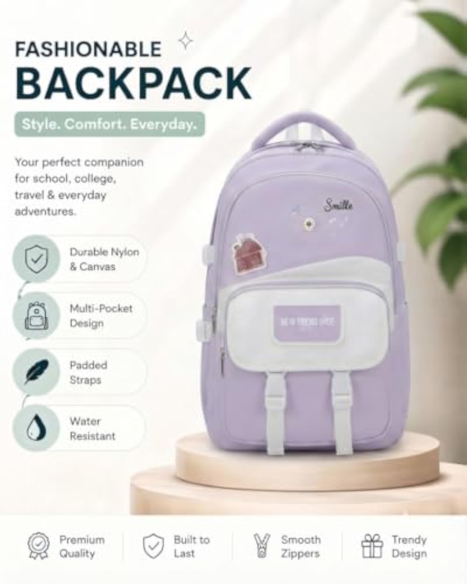 Anti-Theft Laptop Backpack with Bottle Holder, Fits 17-Inch