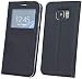 Produktbild ENERGMiX® Flip-Cover Smart Look Tasche Hülle kompatibel mit Samsung Galaxy S8 Plus (G955F) mit Sichtfenster in Schwarz Wallet Book-Style Case Schale Etui Bag Zubehör