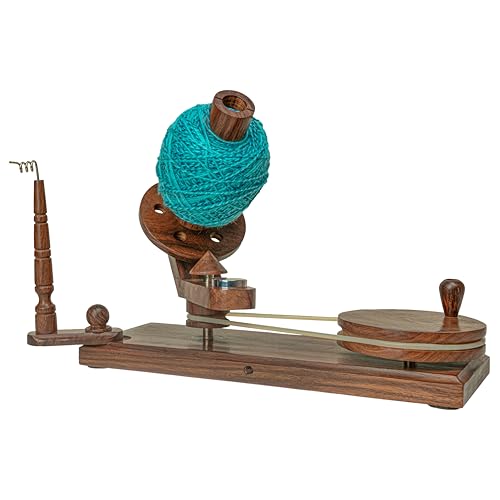 Wooden Yarn Cake Winder - Elegant Handmade Yarn Winder for Crocheting Yarn Winder Large Capacity Yarn Spinner for Crocheting (R-Winder)