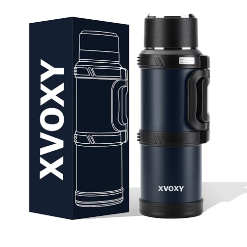 Xvoxy Vacuum Flask for hot Drink 2.5 L (24hrs Hot & Cold) - Insulated Large Coffee Flask - Double Layer Stainless Steel Water Bottle - Navy