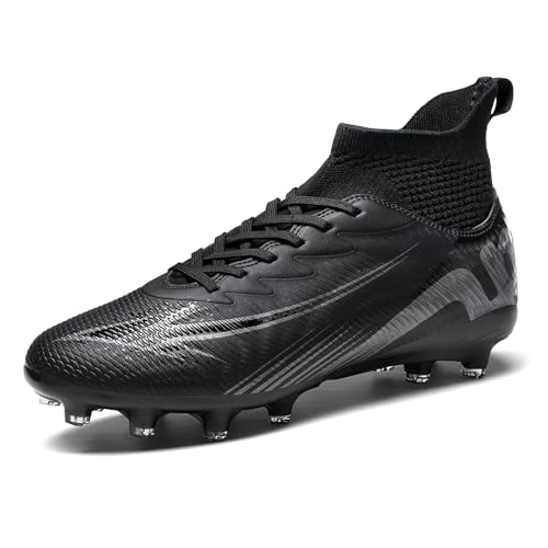 Up run Soccer Cleats for Mens Womens High Tops Lace Up Unisex Football Shoes Indoor Turf Soccer Shoes AG FG TF for Beginners to Advanced Players