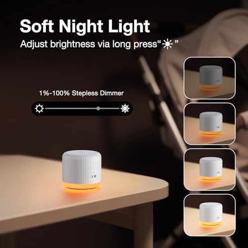 Image of LEICEX Portable Sound Machine,Travel Sound Machine with Light,15 Non-Looping Sound Timer and Memory Play, Mini White Noise Machine for Sleeping Office Privacy Travel Gift